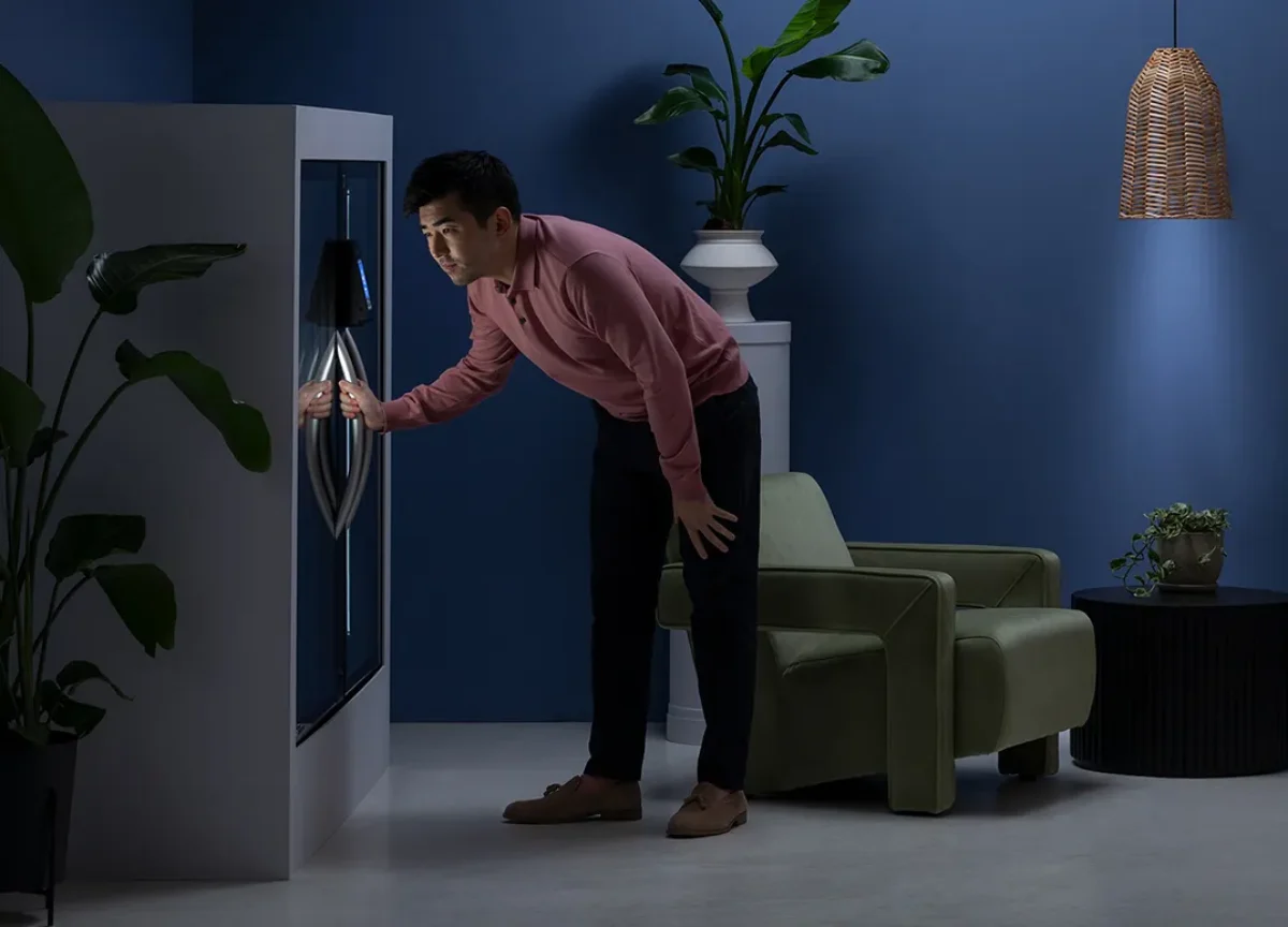 Kiosque intelligent Vendis Automate dans un hotel, de nuit
