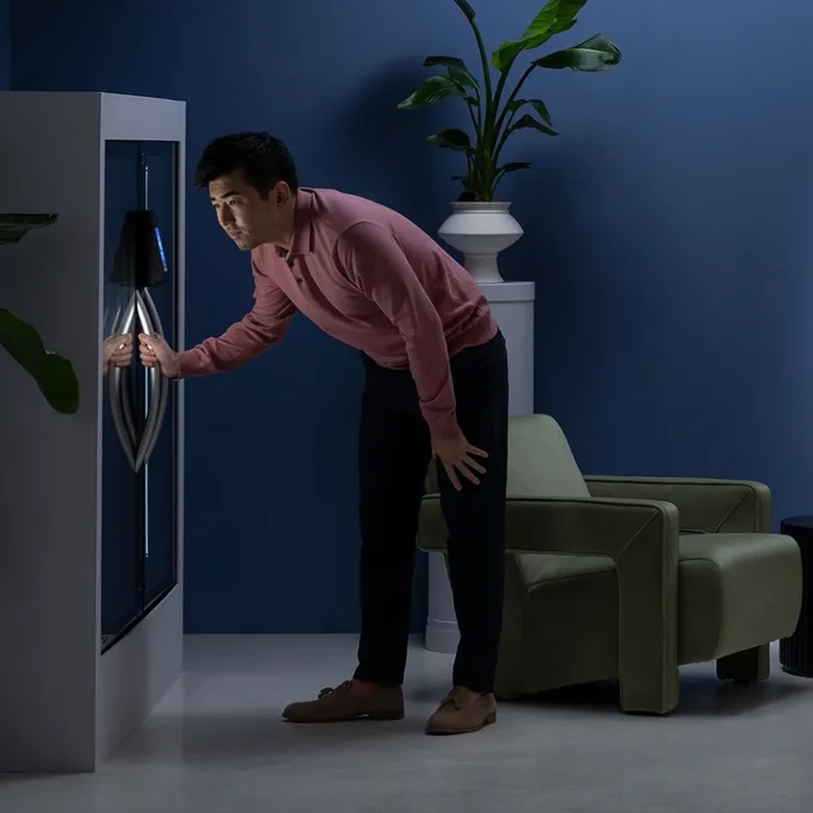 Kiosque intelligent Vendis Automate dans un hotel, de nuit