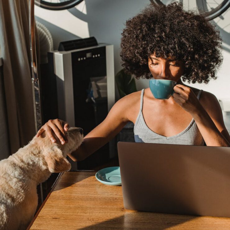 Pause café en télétravail
